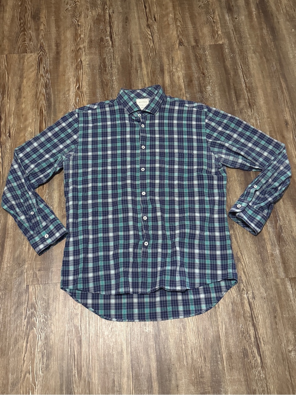 Billy Reid Standard Cut Plaid Shirt Men's Large Business Casual Versatile Fit